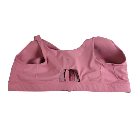 Old Navy Active Powersoft Go Dry Sports Bra Pink 42DD Zip Front Adj Wireless Pad - Picture 6 of 11